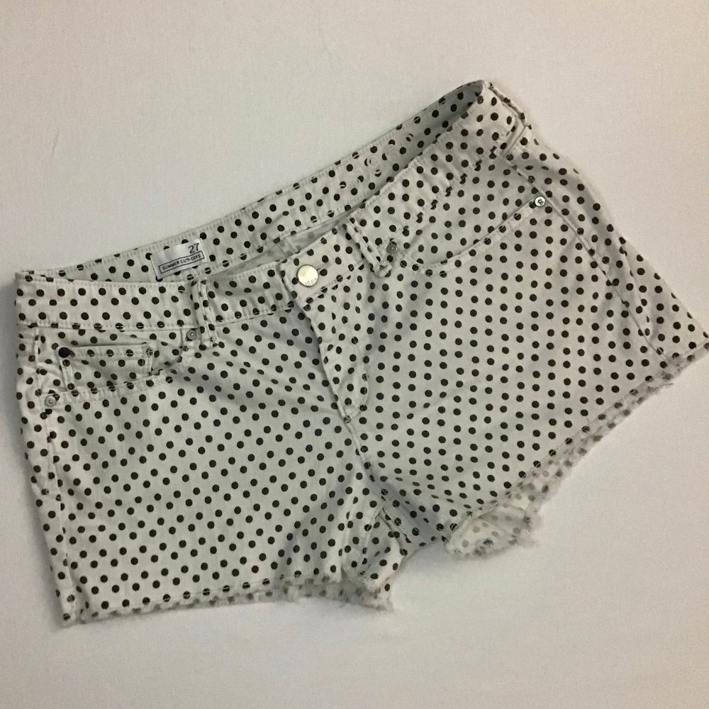 👗 Polka Dot Summer Cut-Off Jean Shorts Size 27